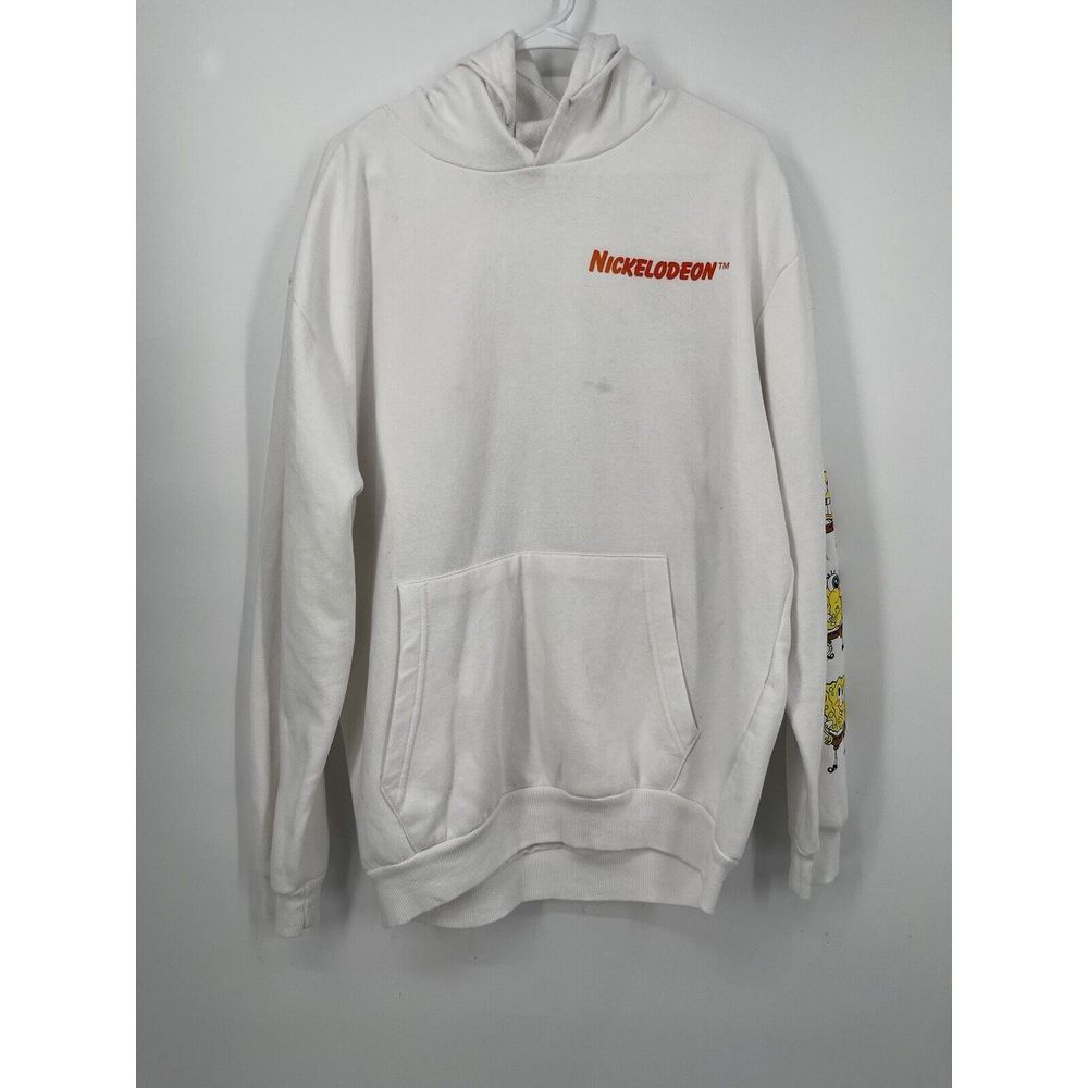 SpongeBob‎ Squarepants Men's XLarge White 2-sided & Sleeve Graphic Hoodie